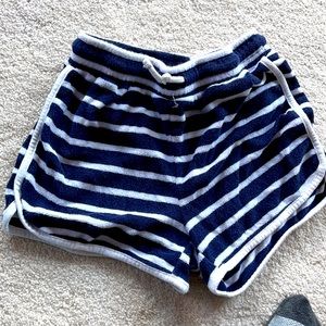 Terry shorts blue white striped